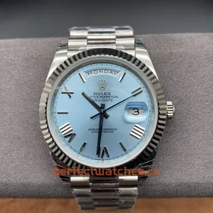 Rolex Day-Date 228236-0012 Replica Elegant Ice Blue Dial Luxury Automatic Watch