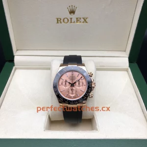 Rolex Daytona 116515LN-0021 Replica Pink Sundust Dial with Baguette Diamond Indices