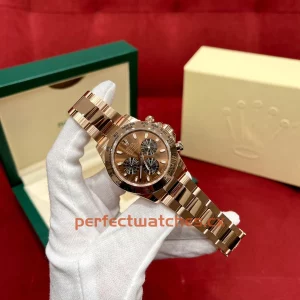 Rolex Daytona 116505-0013 Replica Automatic Chronograph Watch in 18K Everose Gold with Black Subdials