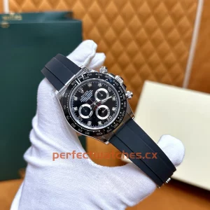 Rolex Daytona m116519LN-0025 Replica Sport Chronograph Watch with Black Rubber Strap