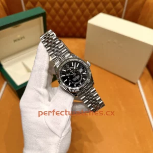 Rolex Sky-Dweller 336934-0008 Replica Black Dial Dual Time Luxury Watch