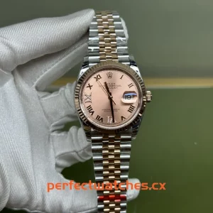 Rolex Datejust 126231-0027 Replica Two-Tone Jubilee with Diamond Roman Champagne Dial