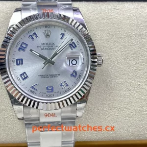 Rolex Datejust II m116334-0001 Replica Blue Arabic Numeral Silver Dial Luxury Watch