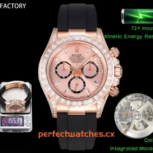 Rolex Daytona m126535TBR-0002 Replica Oysterflex Chronograph with Sundust Dial and Diamond Bezel