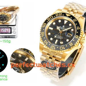 Rolex GMT-Master II 126718GRNR-0001 Yellow Gold Cerachrom Bezel GMT Replica Watch
