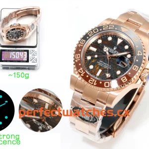 Rolex GMT-Master II M126715CHNR-0002 Replica Premium featuring Everose Gold and Black/Brown Bezel