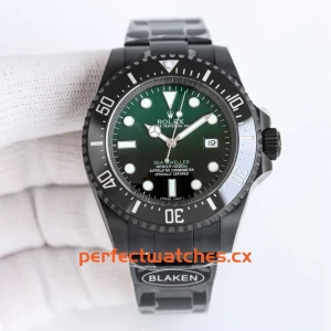 Rolex Sea-Dweller 116660 Custom Black PVD Deepsea with Green Dial Replica Watch