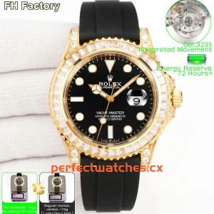 Rolex Yacht-Master 226658TBR Replica Baguette Diamond Bezel Paired with 18K Gold Case Watch